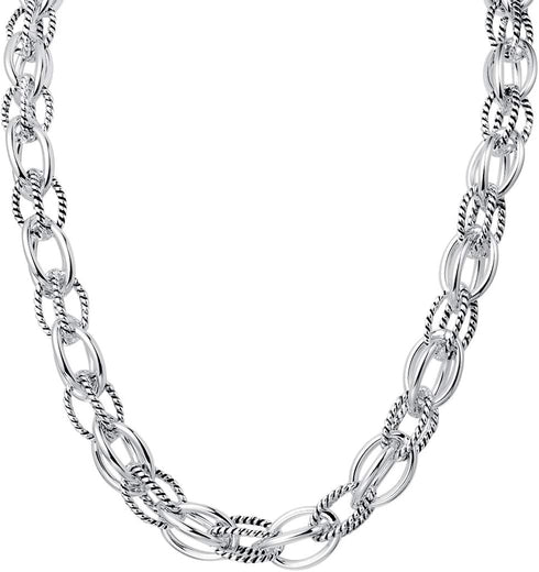 UNY JEWEL Luxury Fusion Twisted Cable Link Chain Necklace Designer Statement Women Jewelry Timeless Elegance Super Shinny...