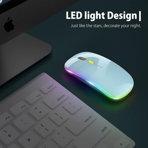 ?Upgrade? LED Wireless Mouse, Slim Silent Mouse 2.4G Portable Mobile Optical Office Mouse with USB & Type-c Receiver, 3 Adjustable DPI Levels for ...