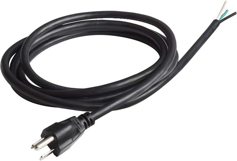 6Ft 18 Gauge 3 Prong Heavy Duty Universal AC Appliance Replacement Power Supply Cord Cable with Open End, SJT 18AWG US Plug 10A/125V 1250W, Black...