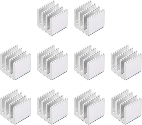 uxcell 10x10x10mm Silver Tone Aluminum Heatsink Thermal Adhesive Pad Cooler for Cooling 3D Printers 10Pcs...