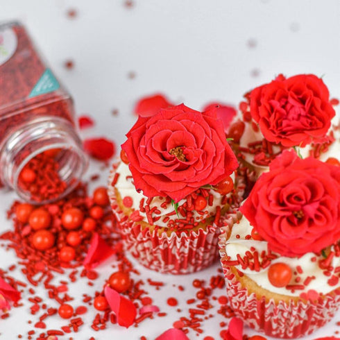 Red Sprinkles Valentines Sprinkles for Cake Decorating Fancy Valentine Sprinkles for Cookie Decorating Valentines Day Sprinkles Edible Cake Decora...