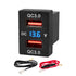 Anina Dual USB Charger Port for Toyota, 12V/24V 18W Quick Charger Socket Adapter with Digital Voltmeter Blue LED Light, QC USB 3.0 Square Car Fast...