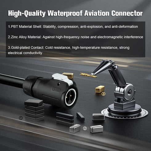 2 Pin Connector Waterproof Connector, Industrial Solder Power Connector, Aviation Cable Connector for Automotive, Marine, Lights and Other Indoor/...