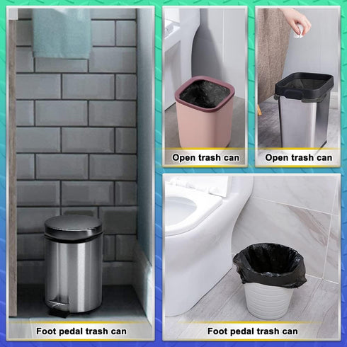 Small Bathroom Trash Bags AOSULI 3 Gallon/10 Liter Trash Can Bags,100 Counts Plastic Waste Basket Bags,Small Black Garbage Bags for Bathroom Can, ...