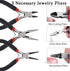 WUCID Jewelry Pliers,3.5-inch Pliers Elbow Straight Head Tweezers 12-Piece Jewelry Making Kit DIY Beaded Combination Kit Jewelry Making Supplies...