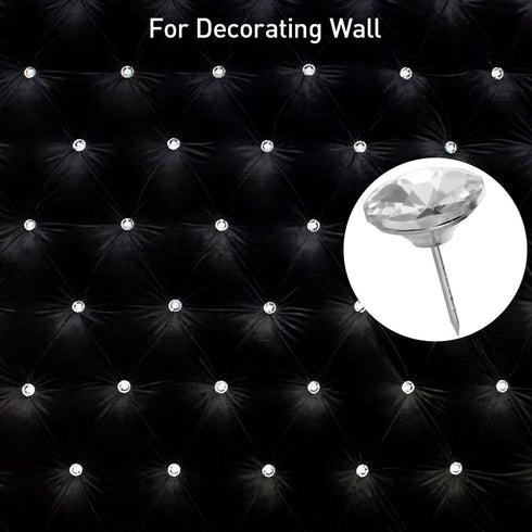 20Pcs 25mm Diamond Crystal Upholstery Nails Tacks Sofa Headboard Sew Buttons Clear Buttons Wall Decor...