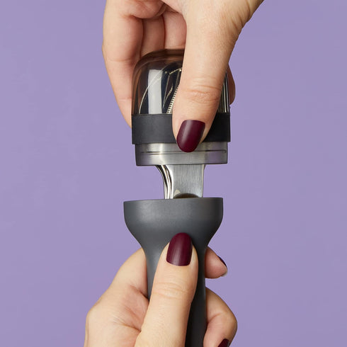 ZOKU Pocket Utensil Set, Charcoal - Stainless Steel Fork, Knife, and Spoon Nest in Hygienic Case - Portable Design for Travel, School, Work, Picni...