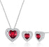 SISMIURRA Necklace and Earrings Set Sterling Silver Plated 5A Cubic Zirconia Teardrop/Square/Heart Pendant Jewelry Set Wedding Party Gifts for Gir...