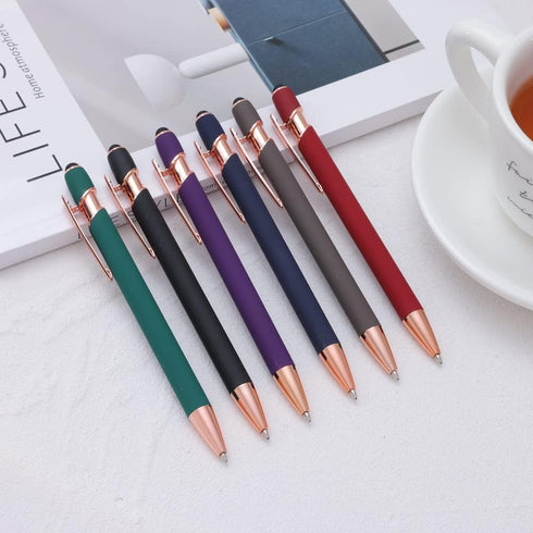 12 PCS 2-in-1 Stylus Retractable Ballpoint Pens,Pen with Stylus tips, 1.0 mm Black Ink Metal Pen Stylus Pens for Touch Screens,12 Pens and 12 Refi...