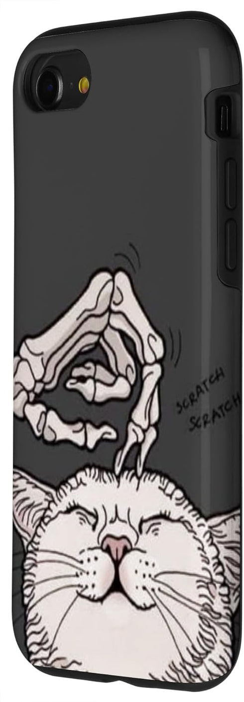 iPhone SE (2020) / 7 / 8 Cute Skeleton Scratching Cat Halloween Aesthetic Gothic Art Case...