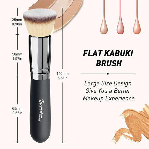 Flat Top Buffing Foundation makeup Brush ULTRA SOFT DENSE Kabuki Make up Brush for Liquid, Cream, Mineral Powder Blending, Flawless Face Brush mak...