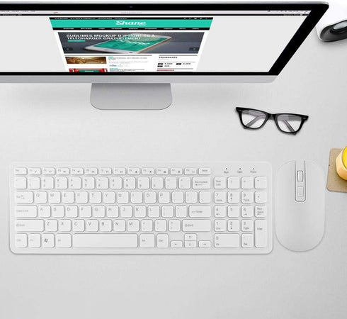 Keyboard and Mouse Sets, High Sensitivity no Delay Keyboard and Mouse, 108 Keys Multi-Functional 2.4G Keyboard Mouse Combo(White)...