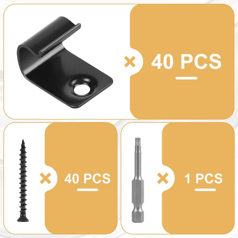 CPROSP 40x Starter Deck Clips with 42 Torx Srews, 1 Torx Bit, Start Clips for Composite Decking, Compatible for Trex Decking Boards...