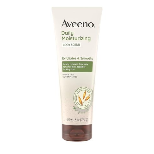 Aveeno Daily Moisturizing Body Scrub, Exfoliating Body Wash for Smoother, Healthier Looking Skin, Soothing Prebiotic Oat Formula, Sulfate-Free, So...