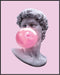 Posterizer 1 pcs-David With Bubble Gum Pop Art-Pink Aesthetic-Abstract & Modern Art-Comedy Art-Gifts for Women-Living Room Bedroom Decor- unframed...