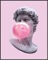 Posterizer 1 pcs-David With Bubble Gum Pop Art-Pink Aesthetic-Abstract & Modern Art-Comedy Art-Gifts for Women-Living Room Bedroom Decor- unframed...