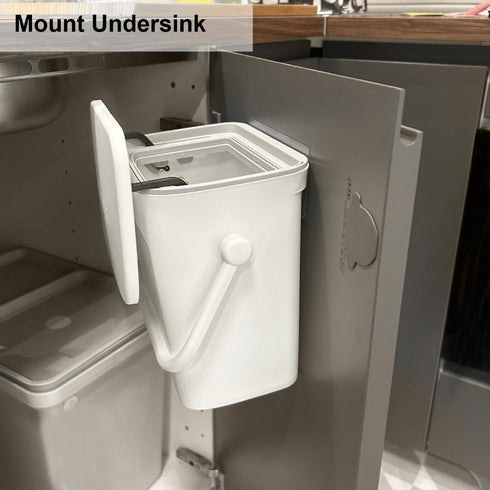 LALASTAR Small Trash Can with Lid, Kitchen Compost Bin for Countertop or Under Sink, Plastic Hanging Waste Basket for RV/Office/Bedroom/Dorm, Moun...