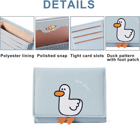 Sunwel Fashion Girls Cute 3D Duck Mini Folding Wallet Tiny Wallet Cash Pocket Card Holder ID Window Purse for Women...