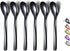 Black Demitasse Espresso Spoons, 5.5'' Mini Coffee Spoons, Set of 6, Stainless Steel, Dishwasher Safe...
