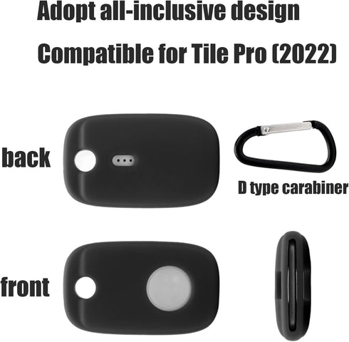 Compatible for Tile Pro (2022) Case 2-Pack. Powerful Bluetooth Tracker Holder with Keychain, Keys Finder & Item Locator for Keys, Bags,Cat Dog Col...