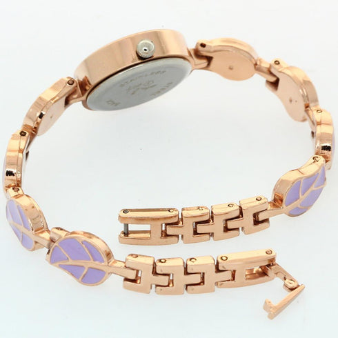Fashion Stainless Steel Leaf Pattern Bracelet Strip Rhinestone Arabic Numerical Dial Watch Women Jewelry Wristwatches Clock Casual...