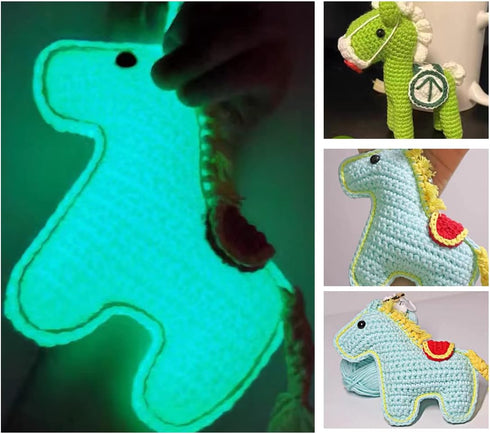 Luminous Knitting Yarn, Yarn Glow in The Dark, Sewing Supplies, (55 Yards) for DIY Arts, Crafts & Sewing (with 2pcs Crochet) (White)......