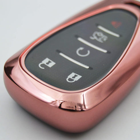 Glossy Pink Key Fob Cover Case Protector for Chevrolet Chevy Malibu Camaro Trax Traverse Sonic Cruze Volt Equinox Trailblazer...