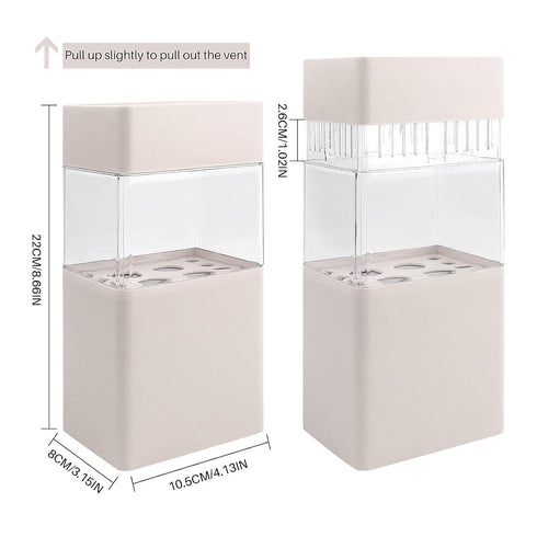 Make-Up Brush Holder,Brush Drying and Storage Box with Lid, Acrylic Makeup Brush Air Drying Rack Holder Cosmetic Brush Organizer, Waterproof Dustp...