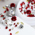3D Rose Flower Nail Art Charms Acrylic Flower Gems Acrylic Nail with Pearls Red Rose Metal Flower Parts for DIY Manicure Supplies Nail Decor...