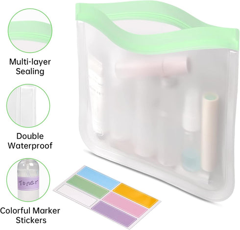 RealPlus 3pack TSA Approved Toiletry Bag, Quart Size Clear Travel Toiletry Bag, Triple-sealed Seam Leakproof Clear Cosmetic Bag for Liquids & Make...