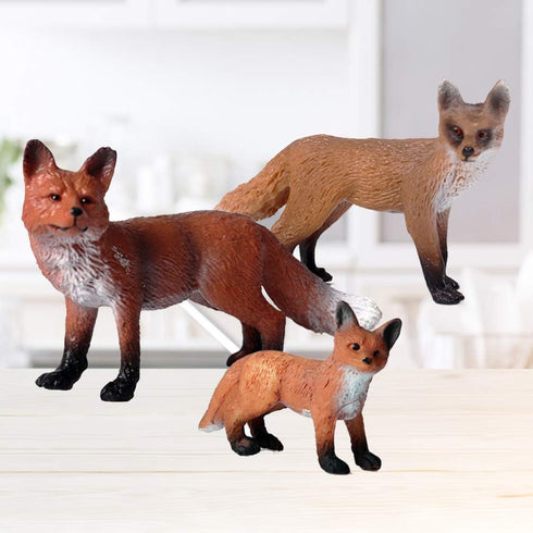 Toddmomy Fox Toy Figurine 3Pcs Animal Toys Plastic Fox Toys Wild Animal Figure Jungle Animal Fox Playset Cake Topper Fox Party Favors Educational ...