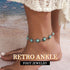 Nicute Boho Turquoise Anklet Silver Vintage Ankle Summer Beach Adjustable Foot Jewelry for Women...