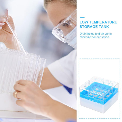 iplusmile Polycarbonate Freezer Boxes 25- grids Freezing Cryovial Storage Box Polycarbonate CryoBox Vial Rack Microcentrifuge Tube Box...