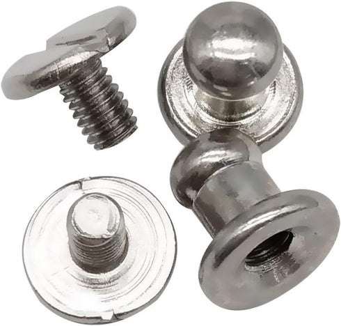 YICBOR 60pcs/Pack 5x8x8mm Alloy Screw Knob Rivets Handmade Crafts ZD-015 for Belt Shoes Watchband Metal Silver/Black/Bronze/Gold (Nickle)...