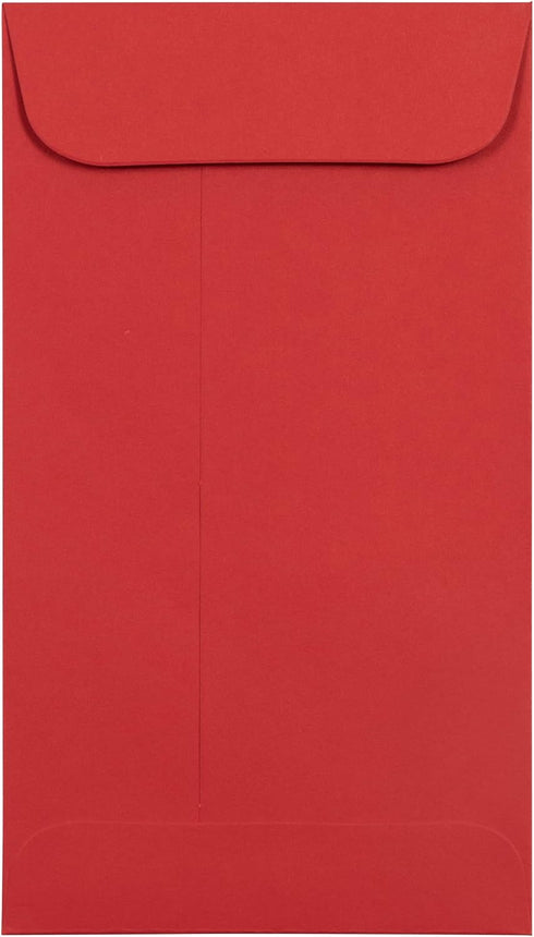 JAM PAPER #5.5 Coin Business Envelopes with Peel and Seal Closure - 3 1/8 x 5 1/2 - Red - 25/Pack...