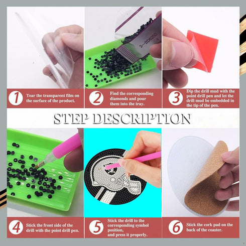 8 Pcs Diamond Art Painting Coasters Kits with Holder,DIY Football Diamond Art Coasters for Adults Beginners Craft Gift Supplies1, Red, ZHILAI001...