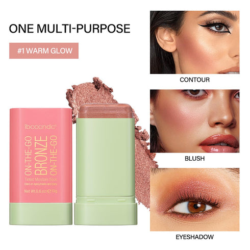 Multi-Use Makeup Blush Stick, Beauty Tinted Solid Blush Stick,Facial Contouring Highlight & Brighten Face Stick, Waterproof Moisturizer Stick, Sui...