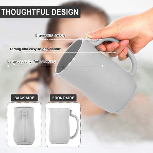 Baby Bath Rinse Cup, Silicone Rinse Shampoo Rinser Baby Hair Rinse Cup with Easy-to-grip Handle to Rinse Soap & Shampoo for Baby Bath Essentials(S...