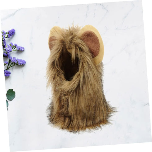 1pc Funny Wigs Dog Wigs Dog Lion Cosplay Realistic Lion Mane Hats Aquarium Plant Holder Costume Bonnet Cat Costume Hat Cat Lion Costume Dog Lion H...