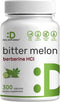 Bitter Melon with Berberine Supplement 15,000mg Per Serving, 300 Capsules | 15:1 Wild Bitter Melon Fruit Extract & Berberine HCL | Third Party Tes...