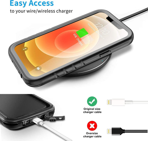 SPORTLINK Compatible with iPhone 12 Waterproof Case - iPhone 12 Pro Waterproof Case, Full Body Shockproof Dustproof Phone Screen Protector Rugged ...