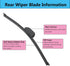 Rear Wiper Blade Arm Set Replacement for Hyundai Elantra 2012-2017, Hyundai Elantra GT 2013-2020 Back Glass Wipers, Factory OE Style Rear Windshie...