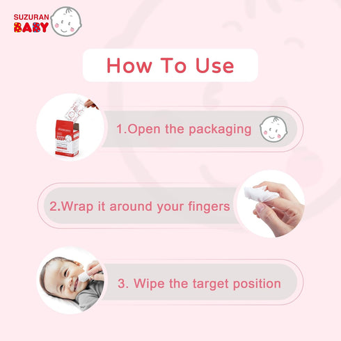 Baby Mouth Wipes Cotton Pure Water, Baby Finger Toothbrush Newborn Unscented Sensitive, Lint Free, Baby Oral Care For Baby Gums, Teeth and Tongue ...
