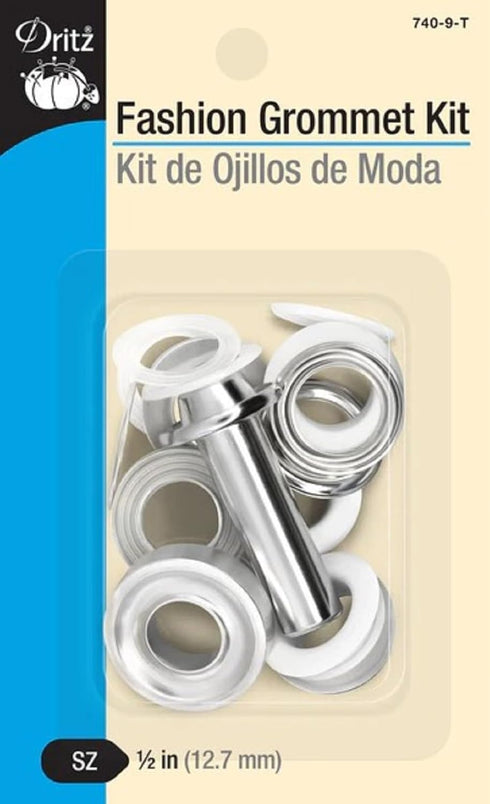 Dritz 740-1-T Fashion Grommet Kit with Tools, Black, 1/2-Inch 8-Sets...