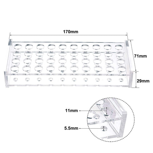 uxcell Test Tube Rack Holder Lab Stand Acrylic 40-Well Clear for 0.2ml,10ml...