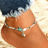 Boho Starfish Anklets Blue Ankle Bracelets Pearl Anklet Chain Beach Foot Jewelry for Women...
