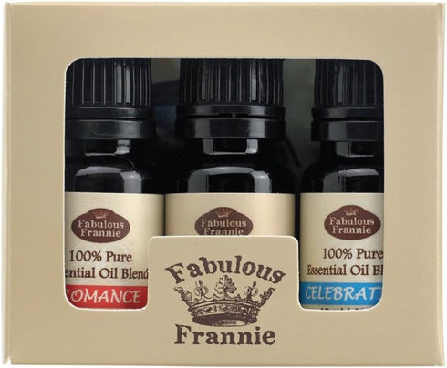 Fabulous Frannie Freedom Set made with pure essential oils comes with Celebration Blend, Romance Blend and Vanilla 10ml (Pack of 3)...