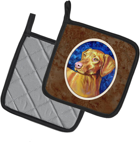 Caroline's Treasures 7289PTHD Vizsla Pair of Pot Holders Kitchen Heat Resistant Pot Holders Sets Oven Hot Pads for Cooking Baking BBQ, 7 1/2 x 7 1...