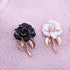 Rose Gold Flower Brooch Black White Rose Petals Brooches & Pins for Women...