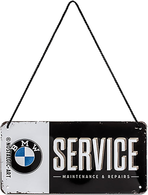 Nostalgic-Art Retro hanging sign, 3.9" x 7.9", official license product (OLP), BMW – Service – Gift idea for BMW fans, made of metal, vintage desi...